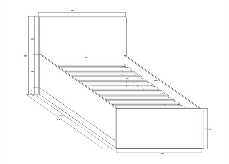 Sänky Cobhy 90x200 cm kuvasuurennos