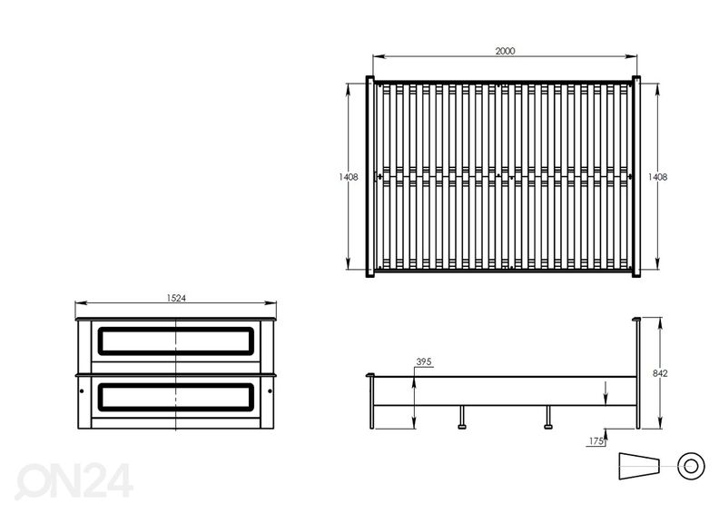Sänky Dorthe 140x200 cm kuvasuurennos