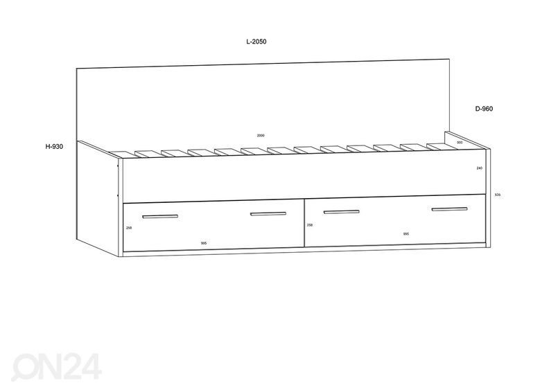 Sänky vuodevaatelaatikolla 90x200 cm kuvasuurennos