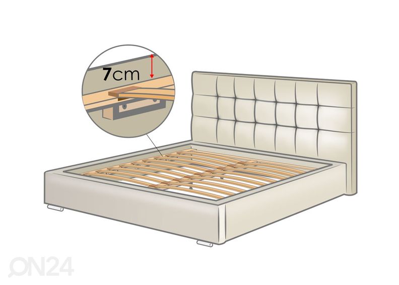 Sänky ylösnostettavalla pohjalla 140x200 cm kuvasuurennos