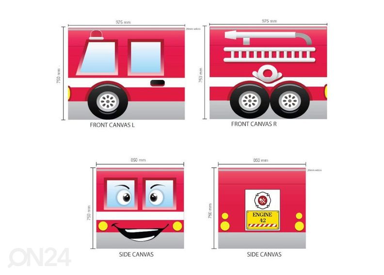 Sänkyverho Pino Fire Rescue 90x200 cm kuvasuurennos