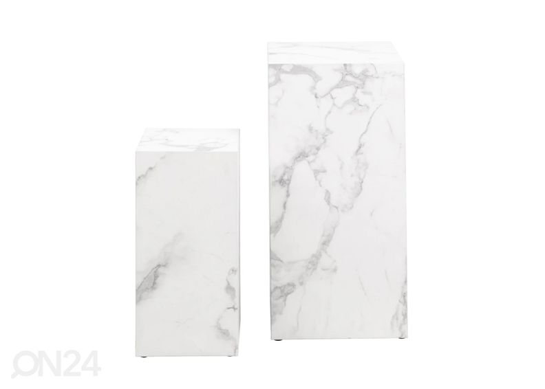 Sarjapöytä Callum, 2 kpl, valkoinen marmori kuvasuurennos