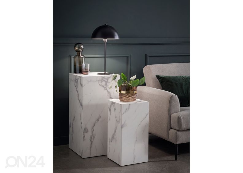 Sarjapöytä Callum, 2 kpl, valkoinen marmori kuvasuurennos