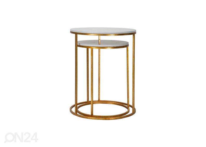 Sarjapöytä Glam, kullanvärinen/ valkoinen 2 kpl kuvasuurennos