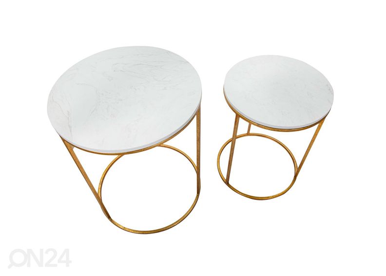 Sarjapöytä Glam, kullanvärinen/ valkoinen 2 kpl kuvasuurennos