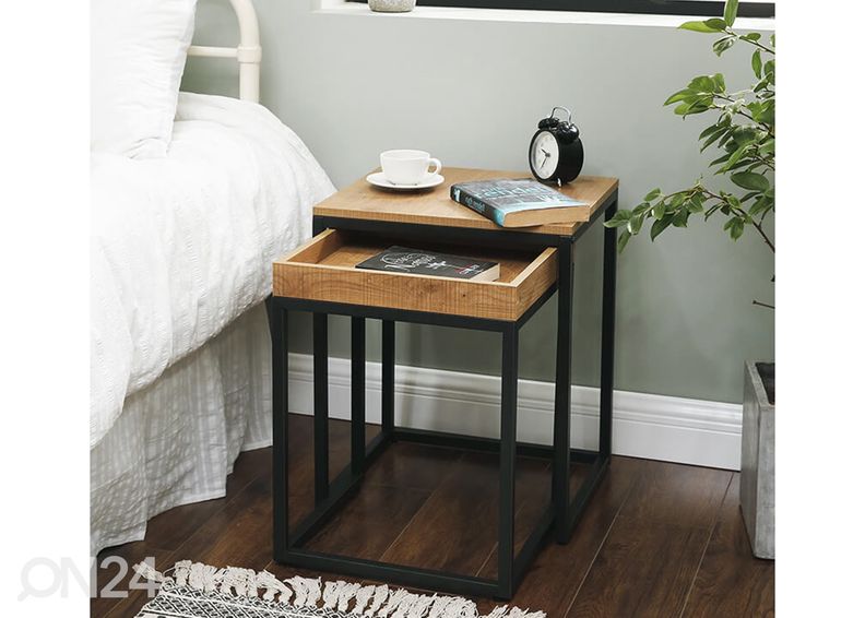 Sarjapöytä hunajanruskea / musta kuvasuurennos