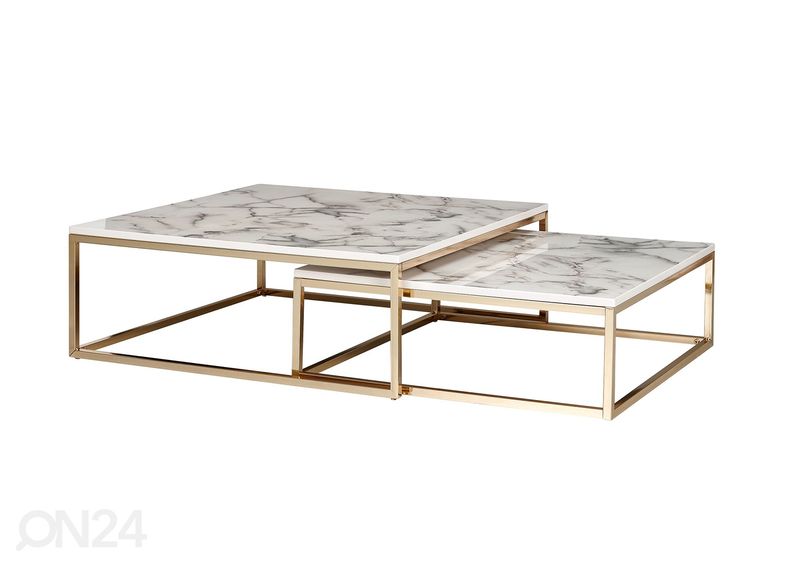 Sarjapöytä Marmor, valkoinen 2 kpl kuvasuurennos