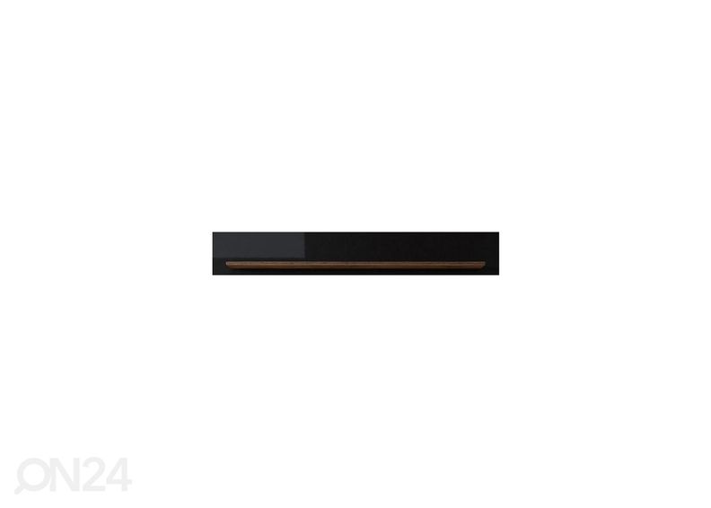 Seinähylly Cassandra 160 cm, pähkinä/kiiltävä musta kuvasuurennos