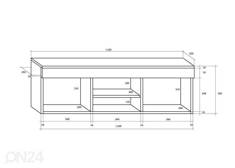 Seinähylly Cobh 110 cm kuvasuurennos