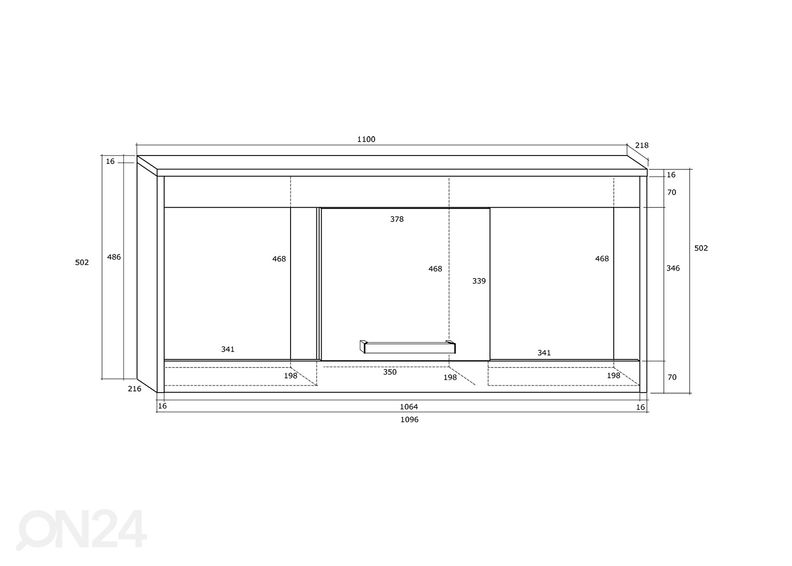 Seinähylly Cobhy 110 cm kuvasuurennos