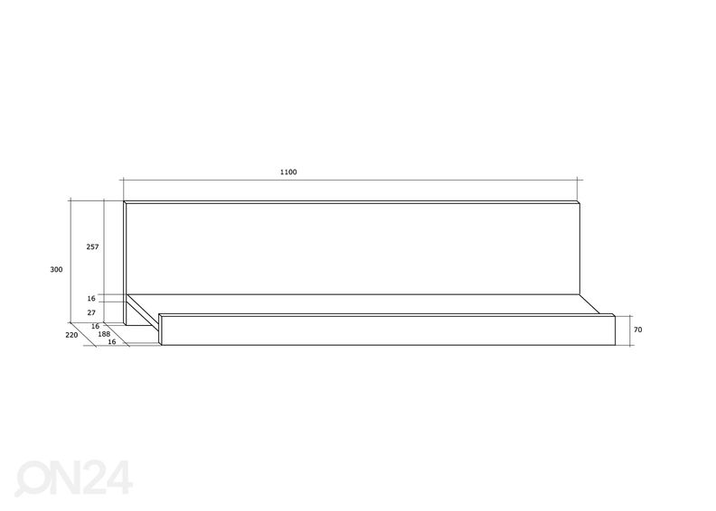 Seinähylly Keana 110 cm kuvasuurennos