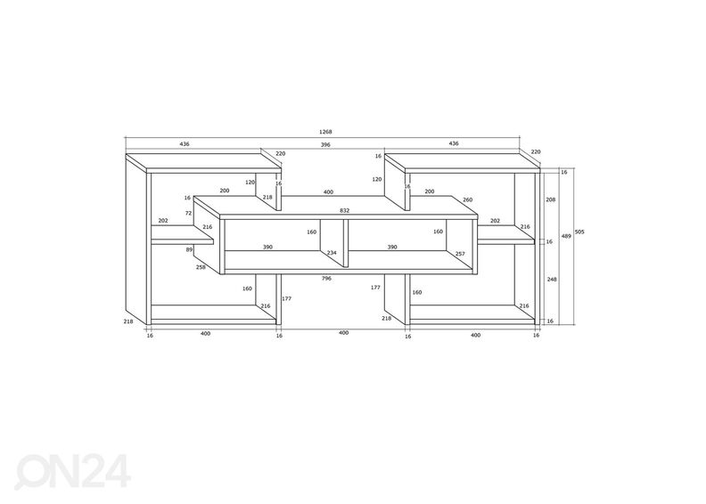 Seinähylly Macroom 127 cm kuvasuurennos