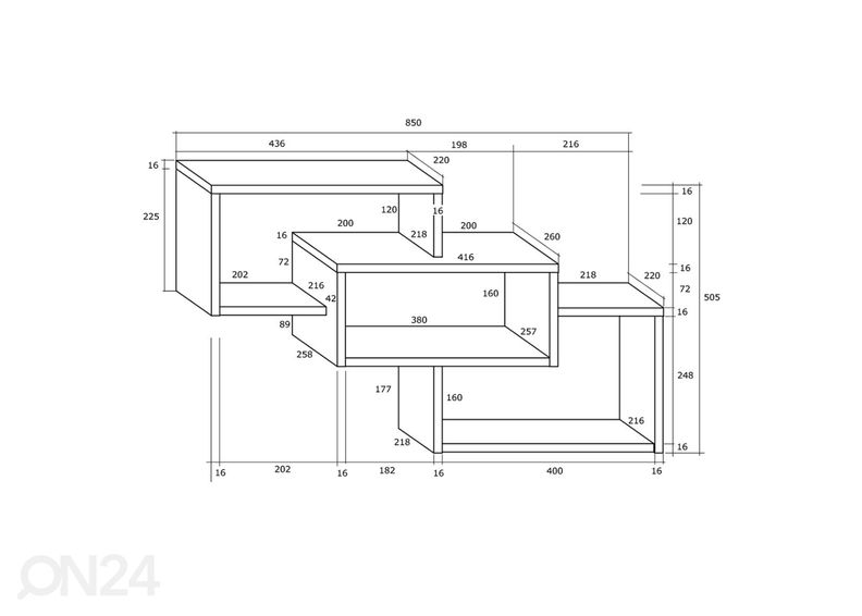 Seinähylly Macroom 85 cm kuvasuurennos