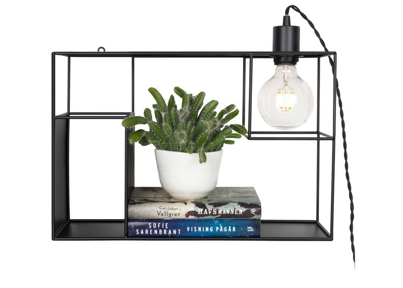 Seinähylly + valaisin SHELFIE kuvasuurennos