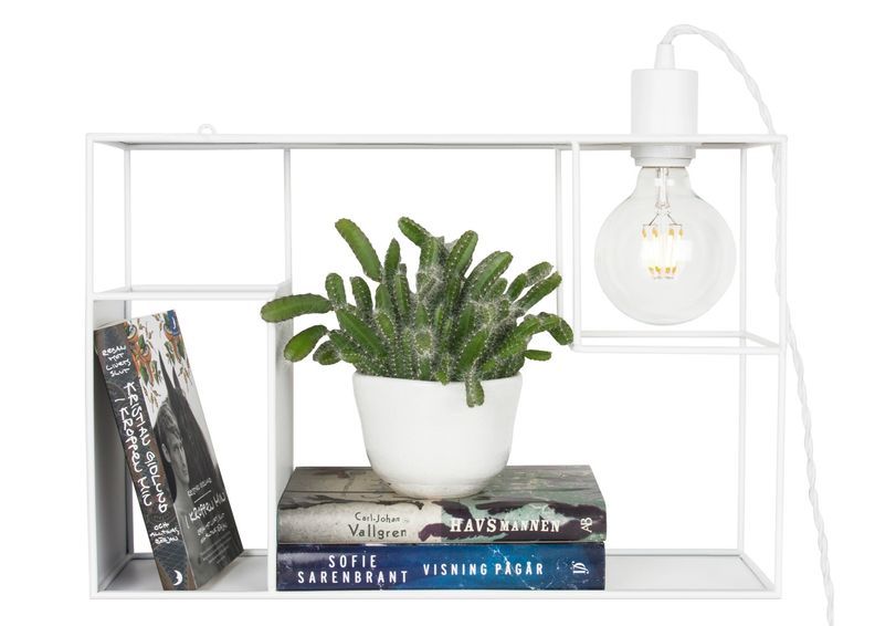 Seinähylly + valaisin SHELFIE kuvasuurennos