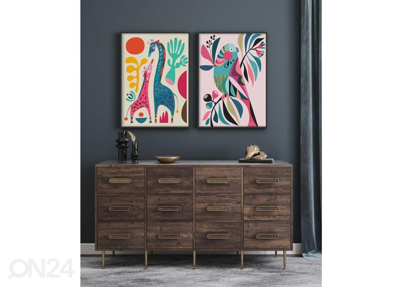 Seinäjuliste Kirahvit 40x50 cm kuvasuurennos