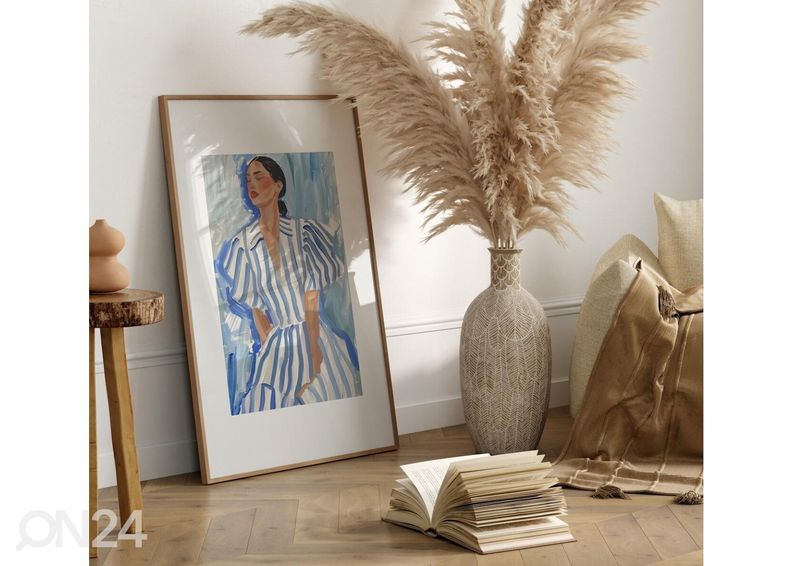Seinäjuliste Siniraitainen tyttö 21x30 cm kuvasuurennos