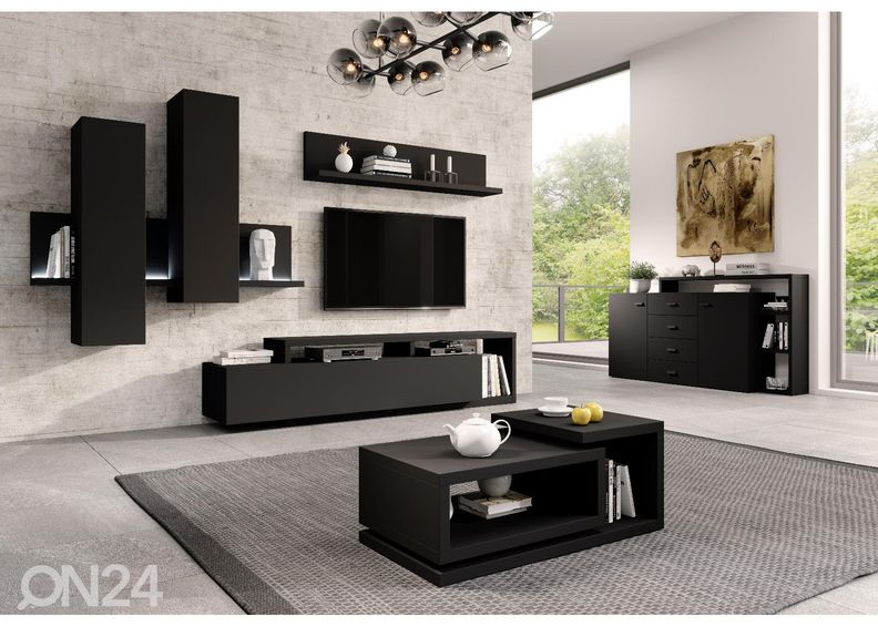 Seinäkaappi 152 cm, musta kuvasuurennos