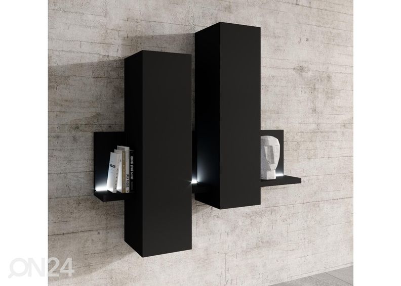 Seinäkaappi 152 cm, musta kuvasuurennos