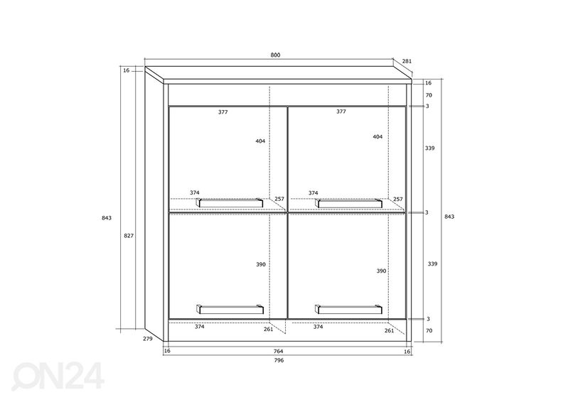 Seinäkaappi Cobhy 80 cm kuvasuurennos