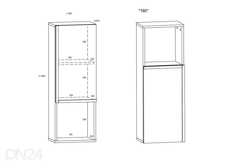 Seinäkaappi Youghal 36 cm kuvasuurennos