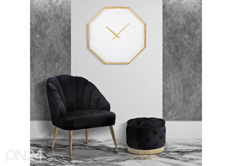 Seinäkello 56x56 cm, kulta kuvasuurennos