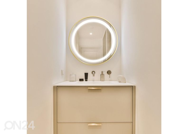 Seinäpeili Ø 60 cm LED kuvasuurennos