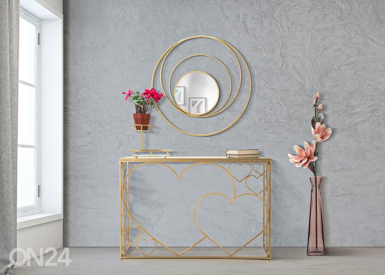 Seinäpeili Arc 80x80 cm, kullanvärinen kuvasuurennos