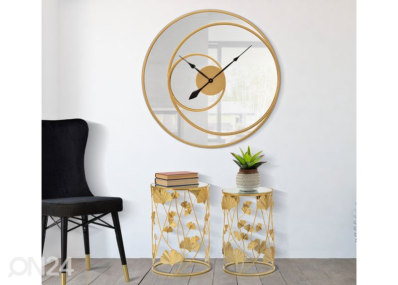 Seinäpeili kellolla 90 cm kuvasuurennos