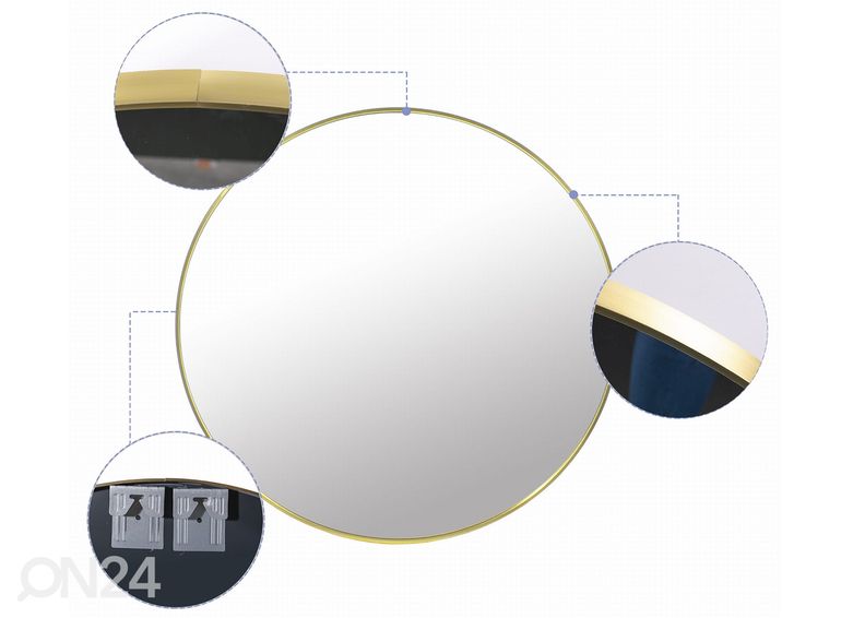 Seinäpeili, kullanvärinen Ø 60 cm kuvasuurennos