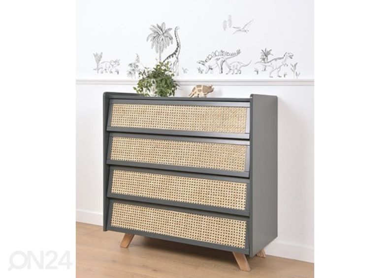 Seinätarra Dinosaurus, musta/valkoinen kuvasuurennos