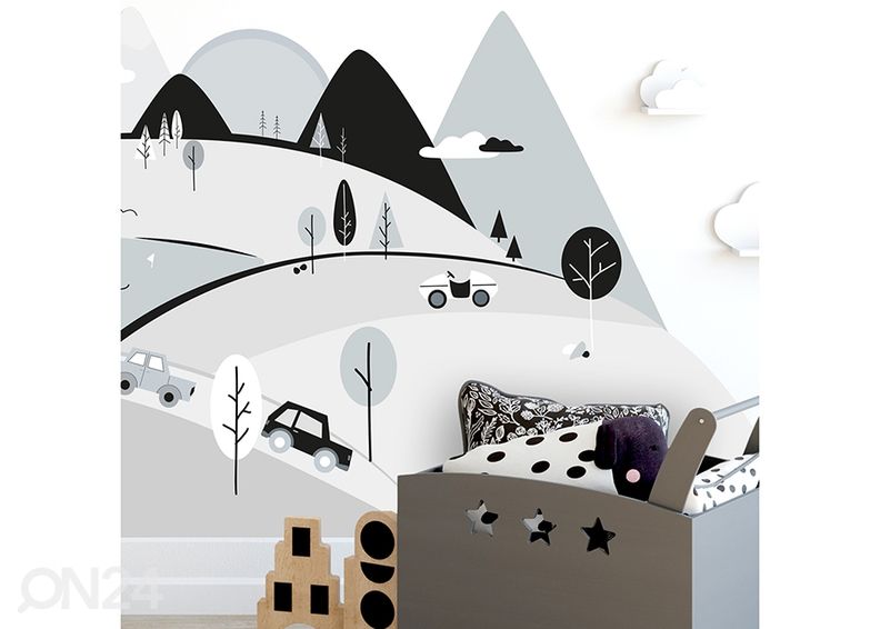 Seinätarra Harmaat vuoret L kuvasuurennos