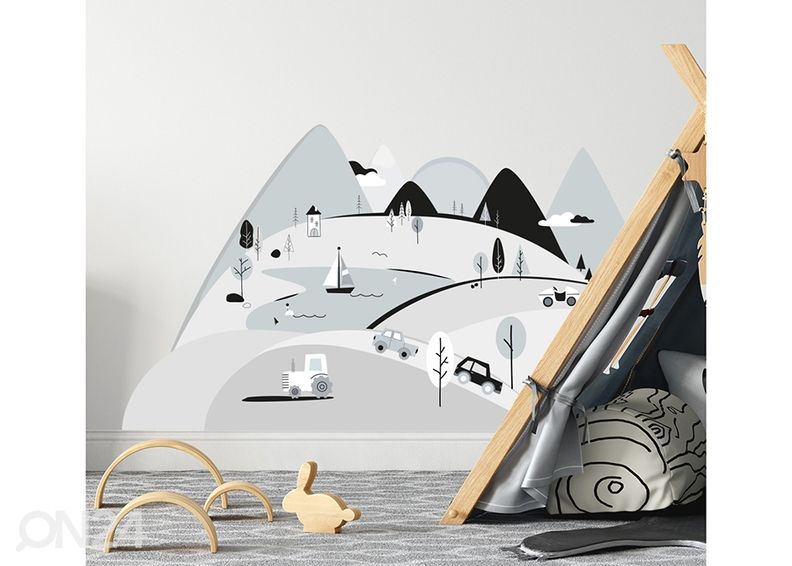 Seinätarra Harmaat vuoret S kuvasuurennos