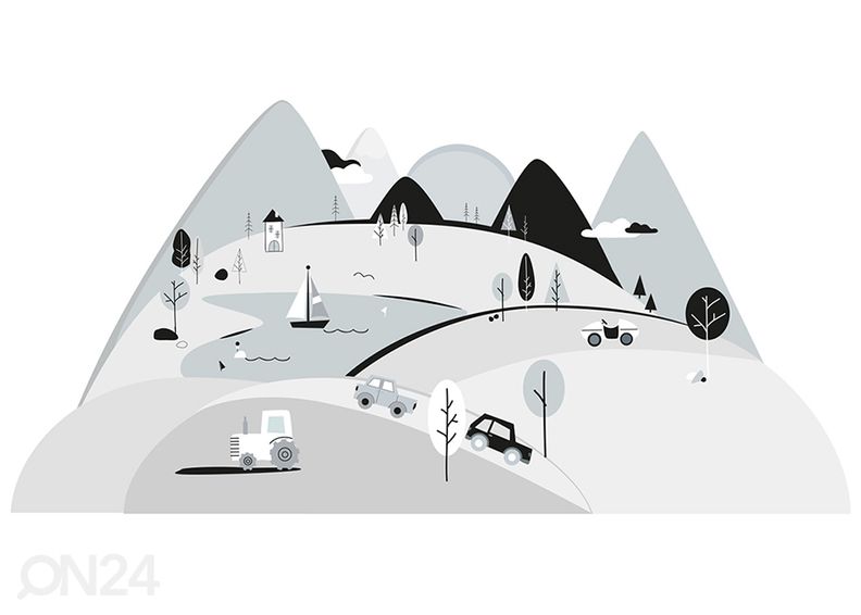 Seinätarra Harmaat vuoret S kuvasuurennos