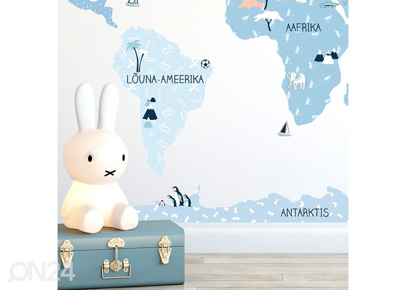 Seinätarra Maailmankartta S viron kielellä, ice cold kuvasuurennos