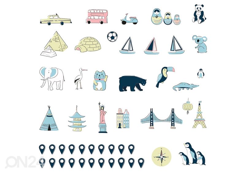 Seinätarra Maailmankartta S viron kielellä, ice cold kuvasuurennos