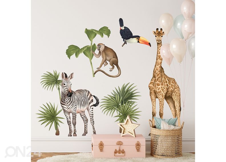 Seinätarra Safari eläimet 2 kuvasuurennos