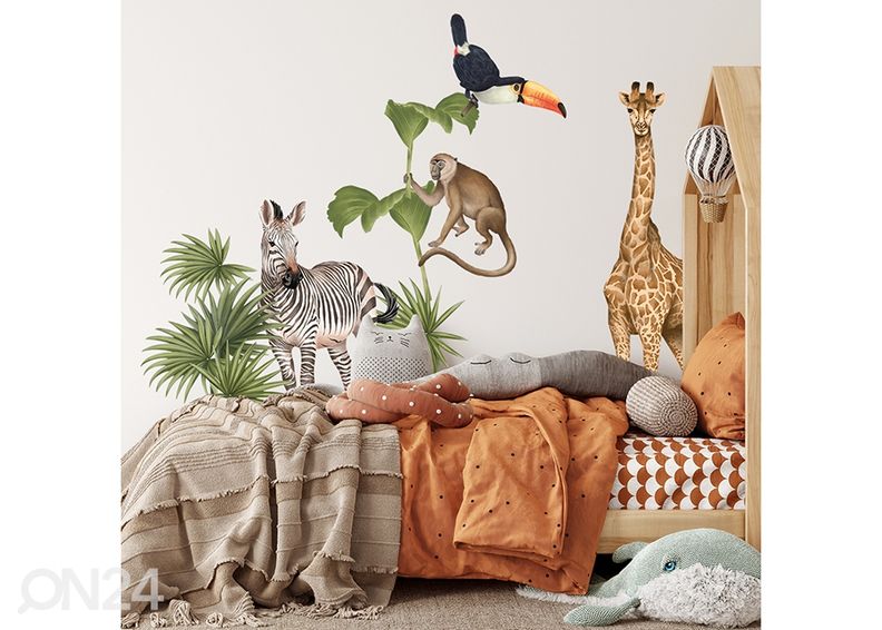 Seinätarra Safari eläimet 2 kuvasuurennos