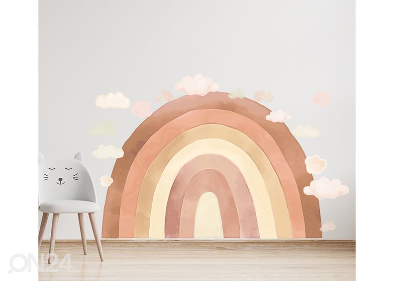 Seinätarra Sateenkaari, beige kuvasuurennos