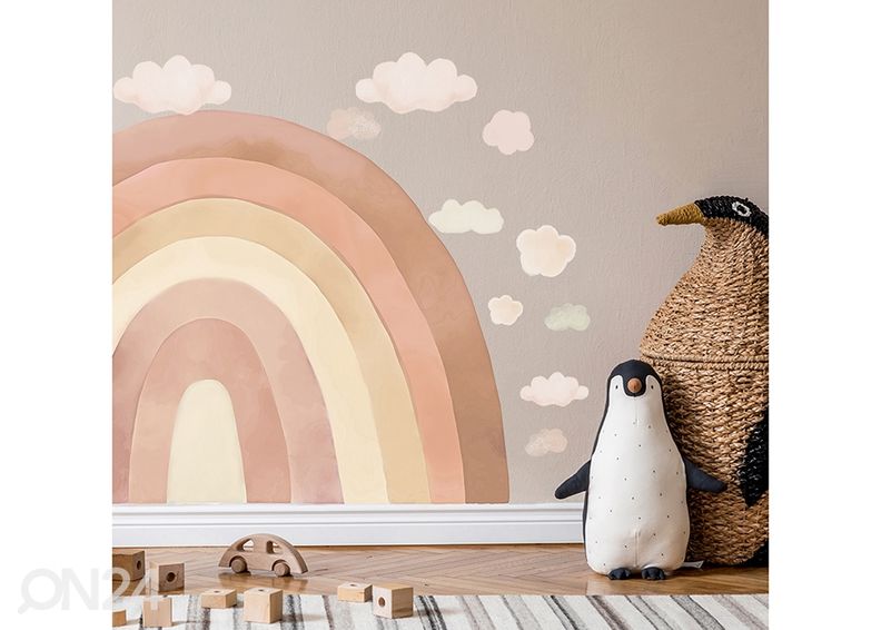 Seinätarra Sateenkaari, beige kuvasuurennos