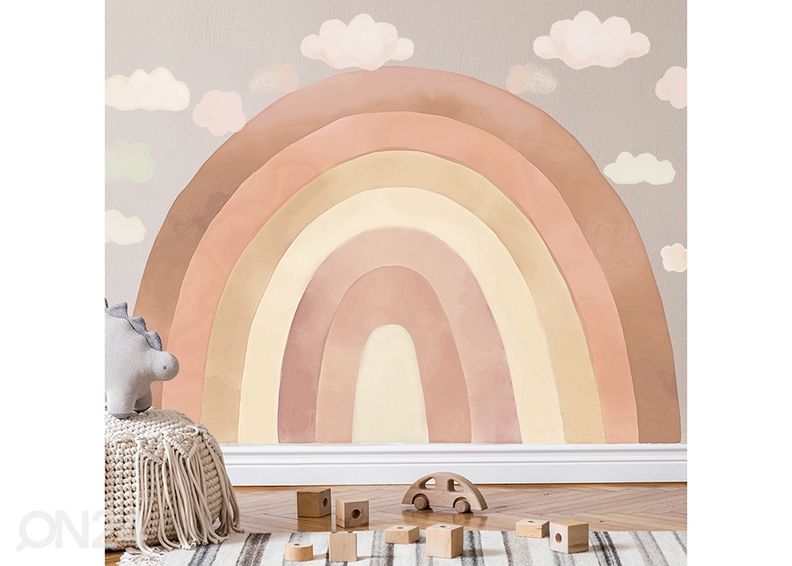 Seinätarra Sateenkaari, beige kuvasuurennos