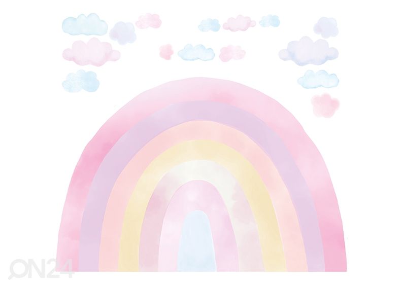 Seinätarra Sateenkaari, vaaleanpunainen kuvasuurennos