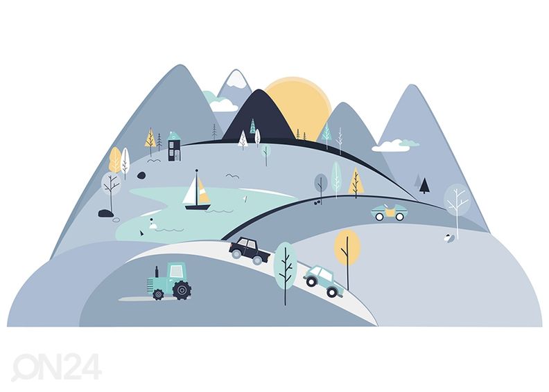 Seinätarra Siniset vuoret L kuvasuurennos