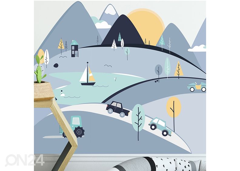 Seinätarra Siniset vuoret L kuvasuurennos