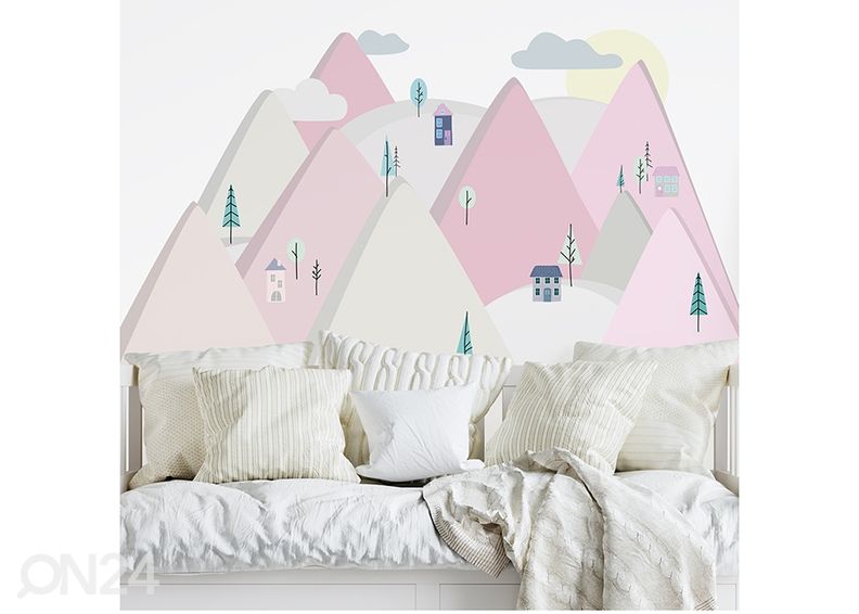 Seinätarra Vaaleanpunaiset vuoret L kuvasuurennos