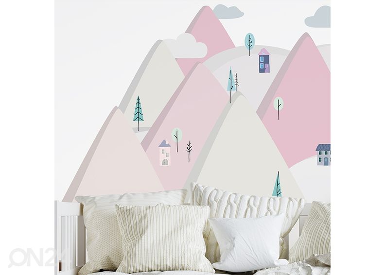 Seinätarra Vaaleanpunaiset vuoret S kuvasuurennos