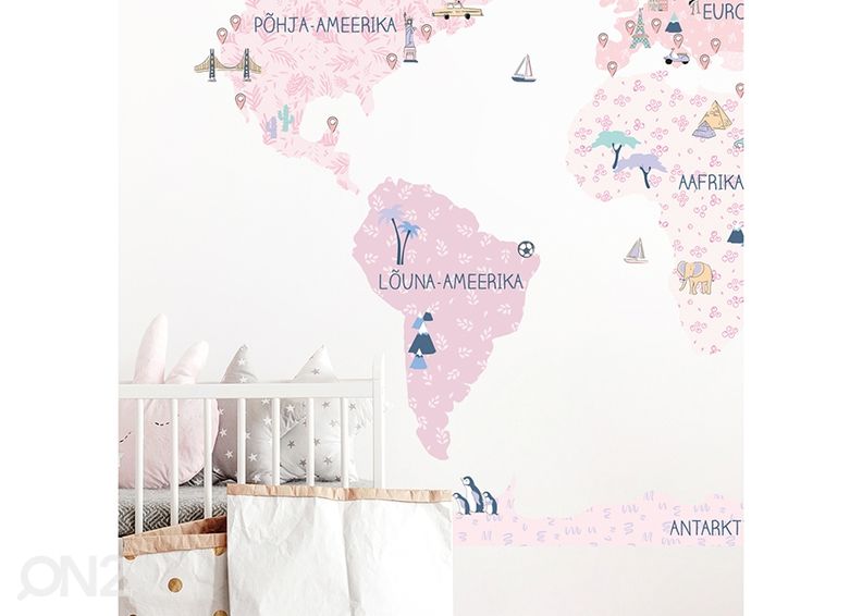 Seinätarrat Maailmankartta S viron kielellä, spring flower kuvasuurennos