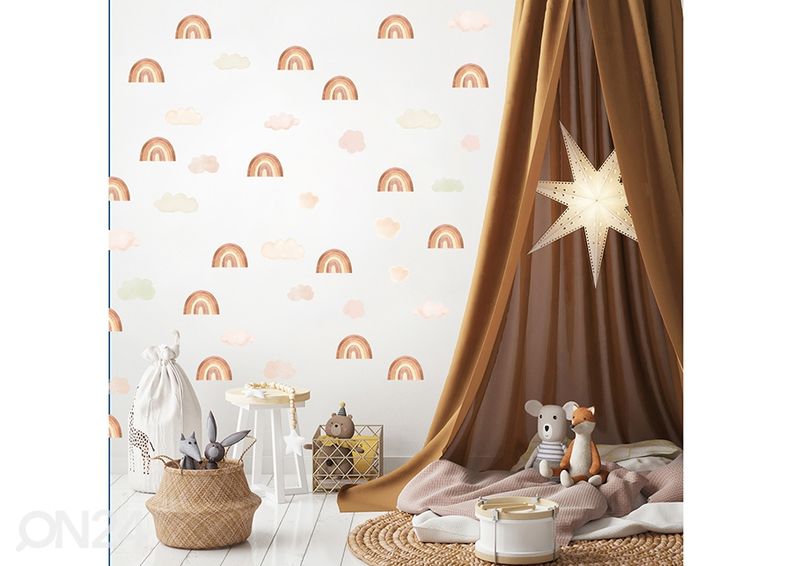 Seinätarrat Pieni sateenkaari, beige kuvasuurennos