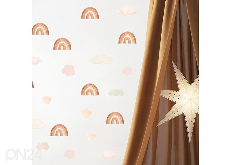 Seinätarrat Pieni sateenkaari, beige kuvasuurennos