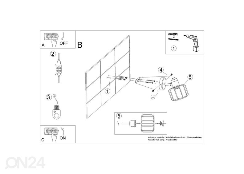 Seinävalaisin Beluci 1, valkoinen kuvasuurennos